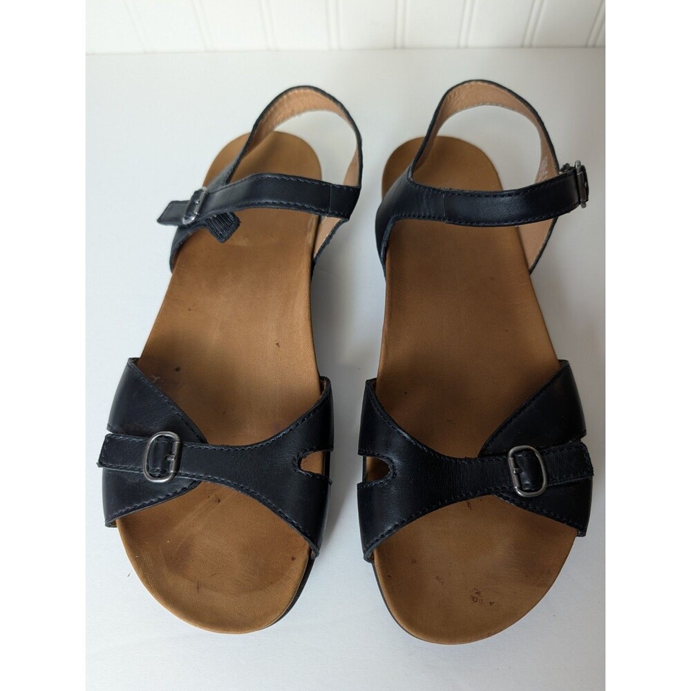 Dansko Women's Black Leather Ankle Strap Sandals Size EU 41 US 10.5 Comfort Boho
